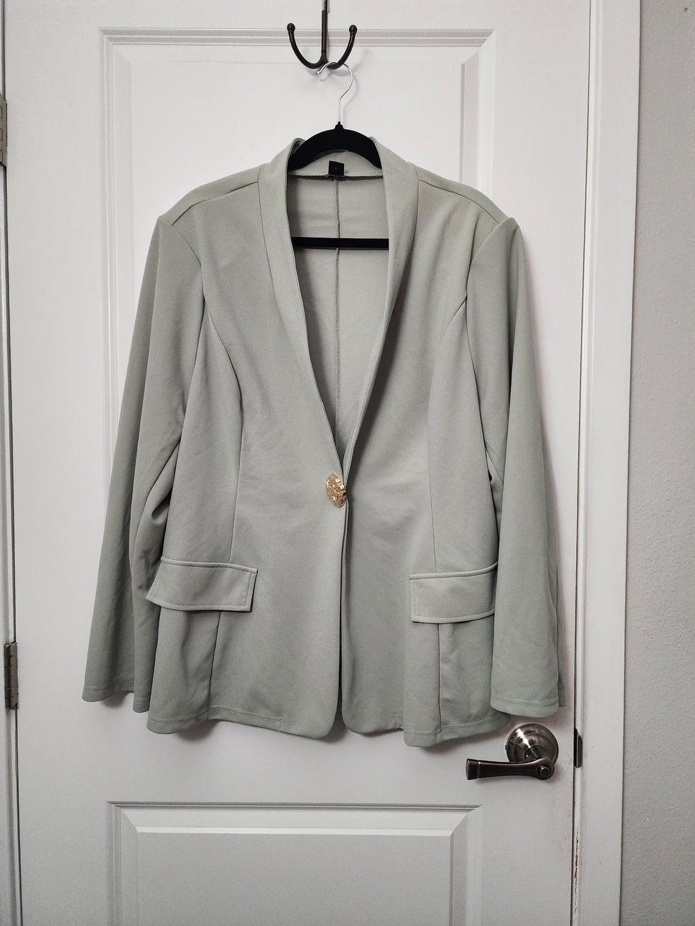 5/$25 Sage Green  Single-Button Open Blazer Jacket